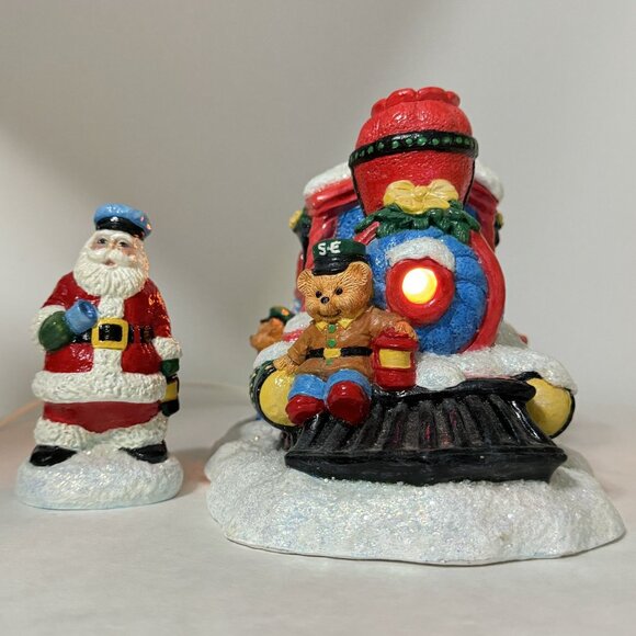 Vtg Accents Unlimited Santas Express Light-Up Christmas Train Figurine Set Bears - Picture 3 of 16